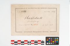 Etikett zu Keramikgefäß (NHMW-PRAE-003489)